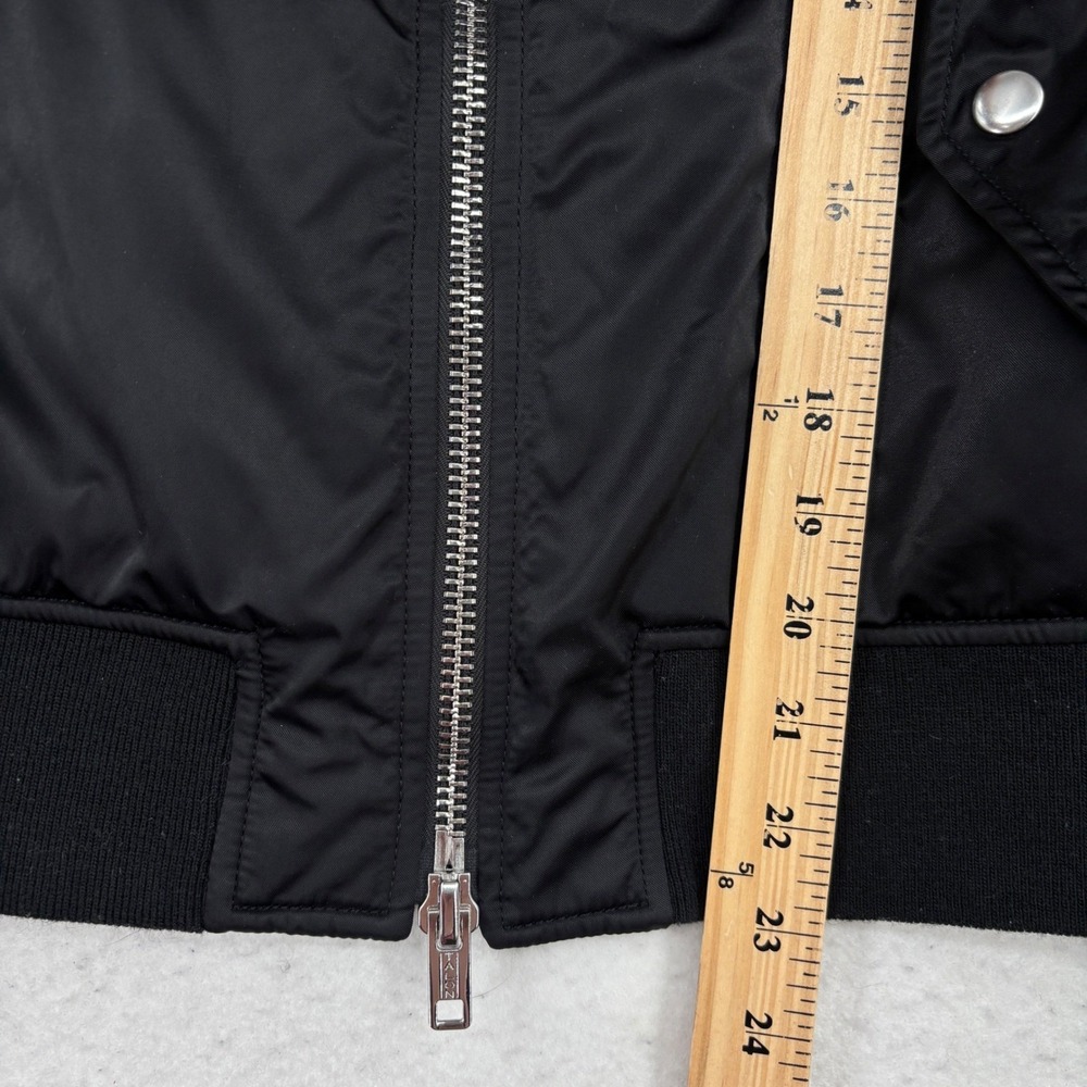 3.1 Phillip Lim Lace Up Back Bomber Jacket Size 8 Black Edgy Designer Zip Up - Picture 13 of 15